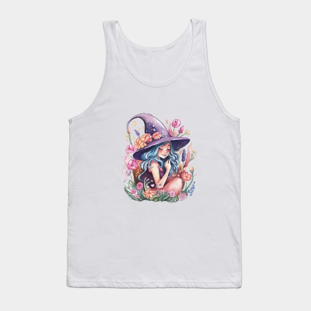 Cute Halloween Witch Tank Top by Woozypie